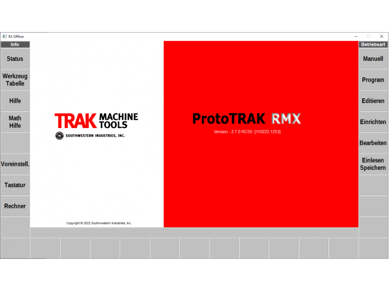 Externe  ProtoTRAK Programmiersoftware RMX, RLX