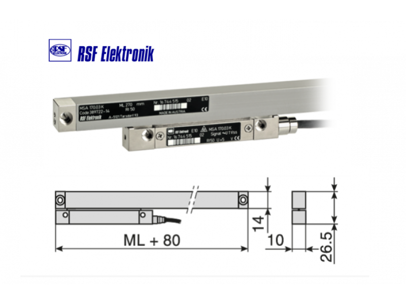 Glasmassstab RSF Typ MSA 170.63 - 320 (1µm)